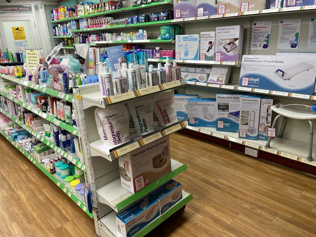 West Town Chemist & Mobility Centre - stocking a wide range of Health & mobility Products including BetterYou Pill Free Vitamin Sprays, Transdermal Magnesium supplements, bathroom safety aids, wheelchairs, walkers and more.