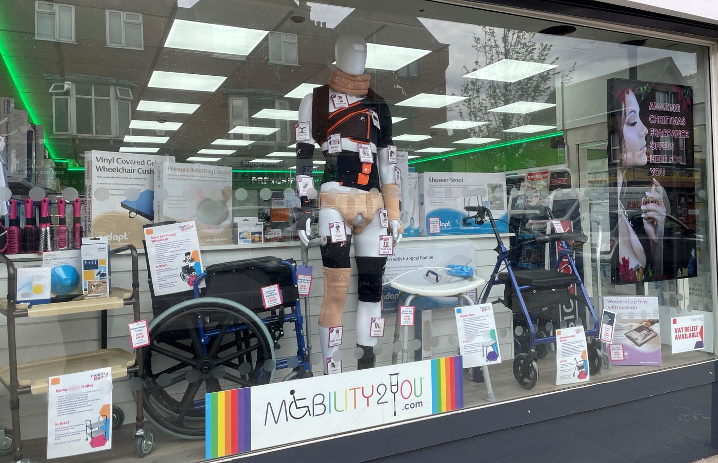 Wheelchairs, Shower stool and mobility aids at Wellcare Pharmacy and Mobility2You Centre Sudbury. DIsability Equipment shop on Greenford road Harrow.  
