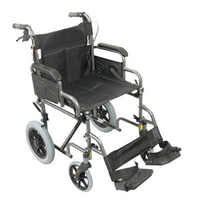 Deluxe Attendant Propelled Steel Transit Wheelchair from Aidapt - Mobility 2 You.