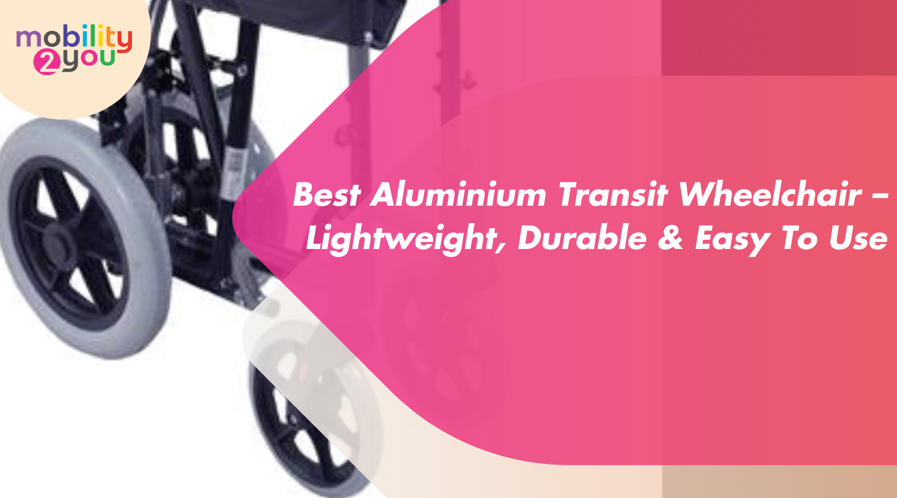 Aluminium transit wheelchair lightweight durable and easy to use for mobility support