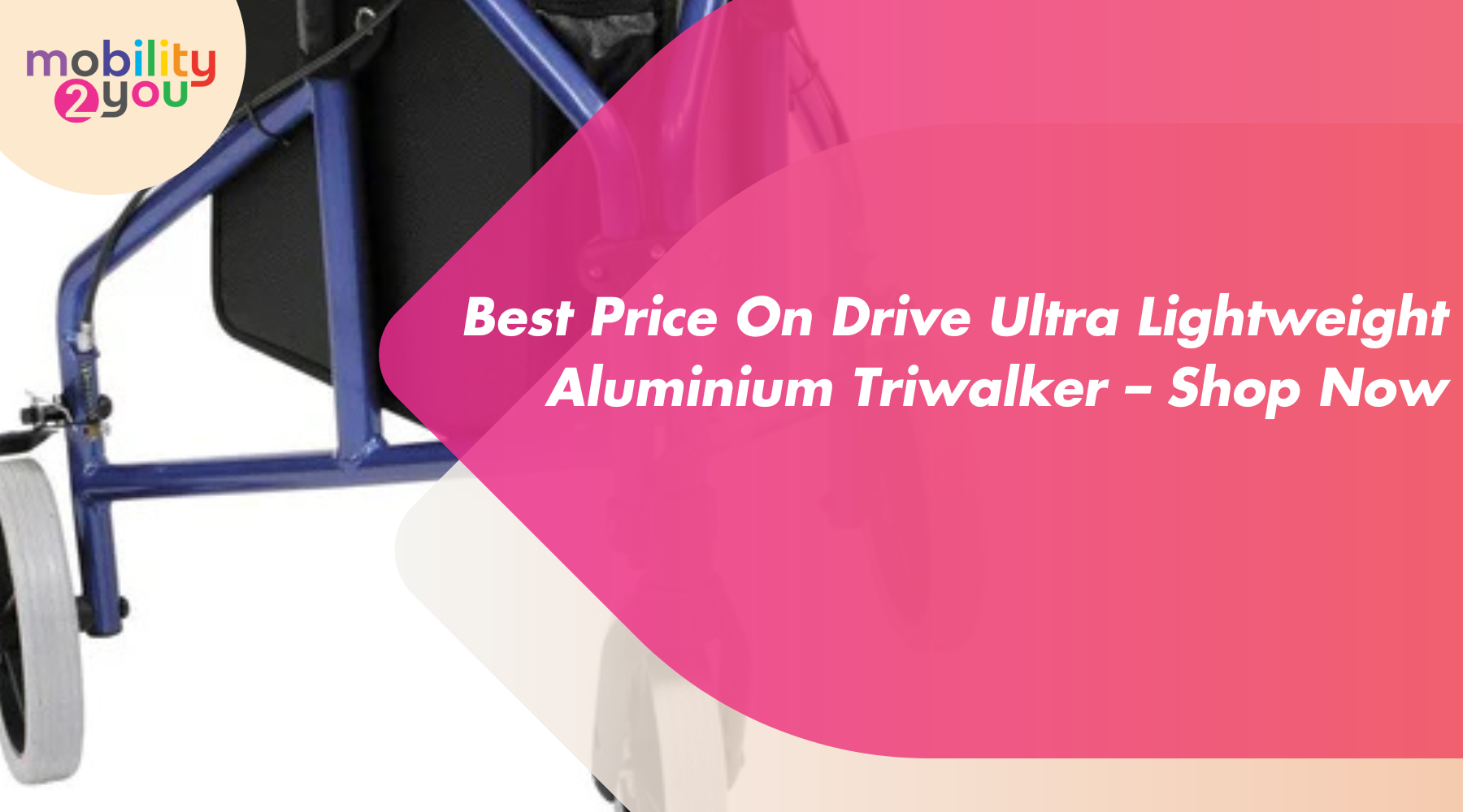 Drive Ultra lightweight aluminium triwalker mobility aid for walking support