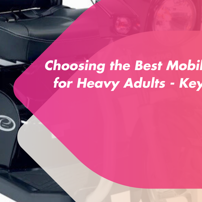 Heavy adult using a durable mobility scooter outdoors – Mobility 2You