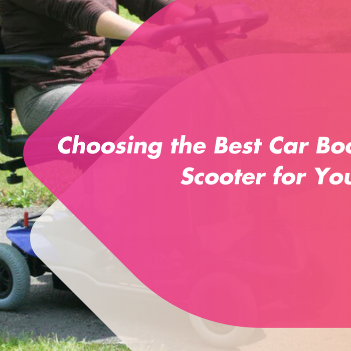 Car boot mobility scooter loaded into a car trunk, showcasing convenience and portability for active lifestyles - Mobility 2You.