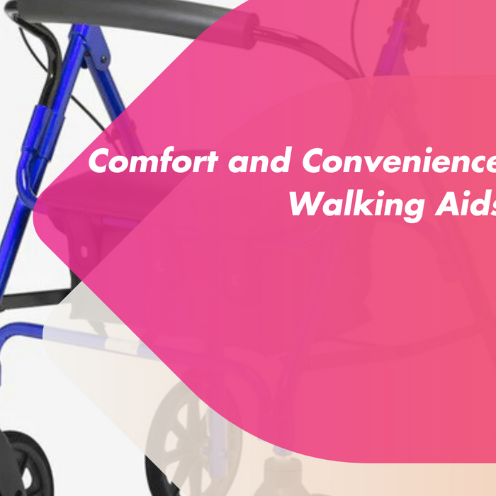 Elderly person using a mobility walking aid with a seat, showcasing comfort and support from Mobility 2You.
