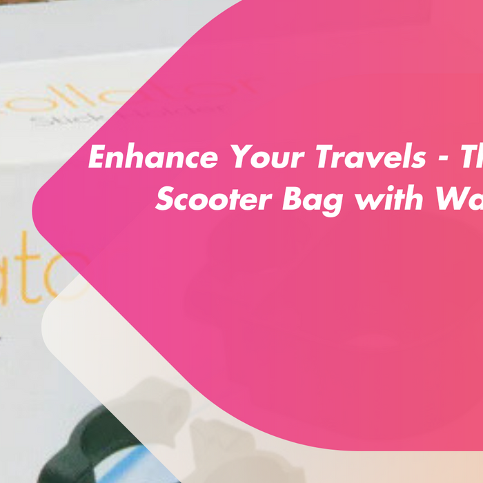 Mobility scooter bag with built-in walking stick holder attached to scooter – Mobility 2You accessory