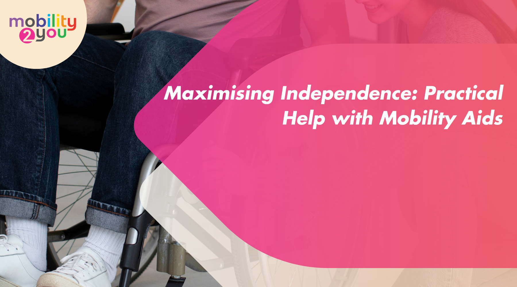 Senior woman using a walker outdoors with assistance, promoting independence – Mobility 2You