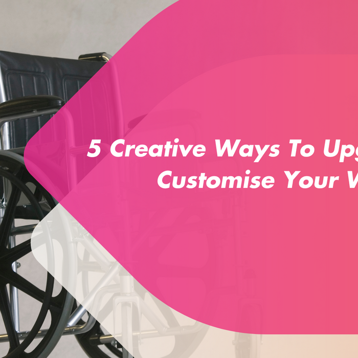 A customised wheelchair which has been upgraded.