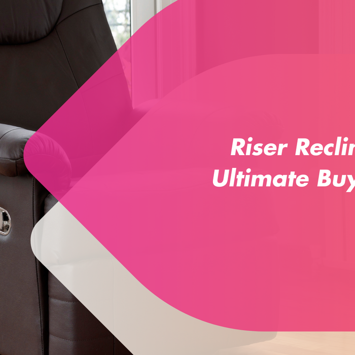 A leather riser recliner chair.
