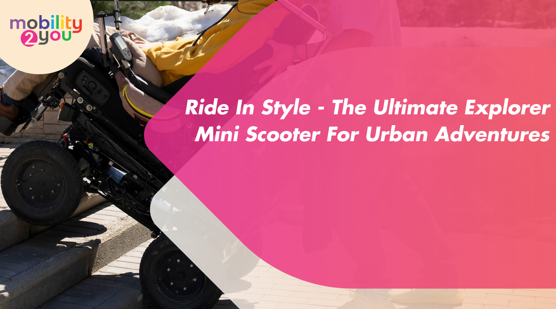 Explorer Mini Scooter by Mobility 2You – compact, stylish mobility scooter designed for smooth urban adventures.