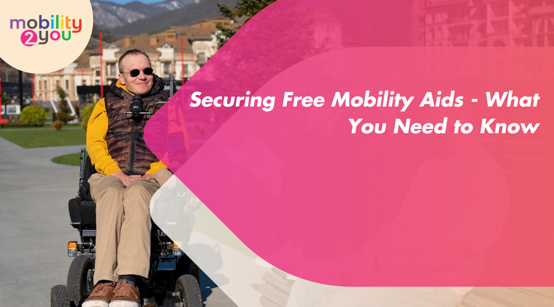 Healthcare worker providing a free wheelchair to an elderly man – Mobility 2You