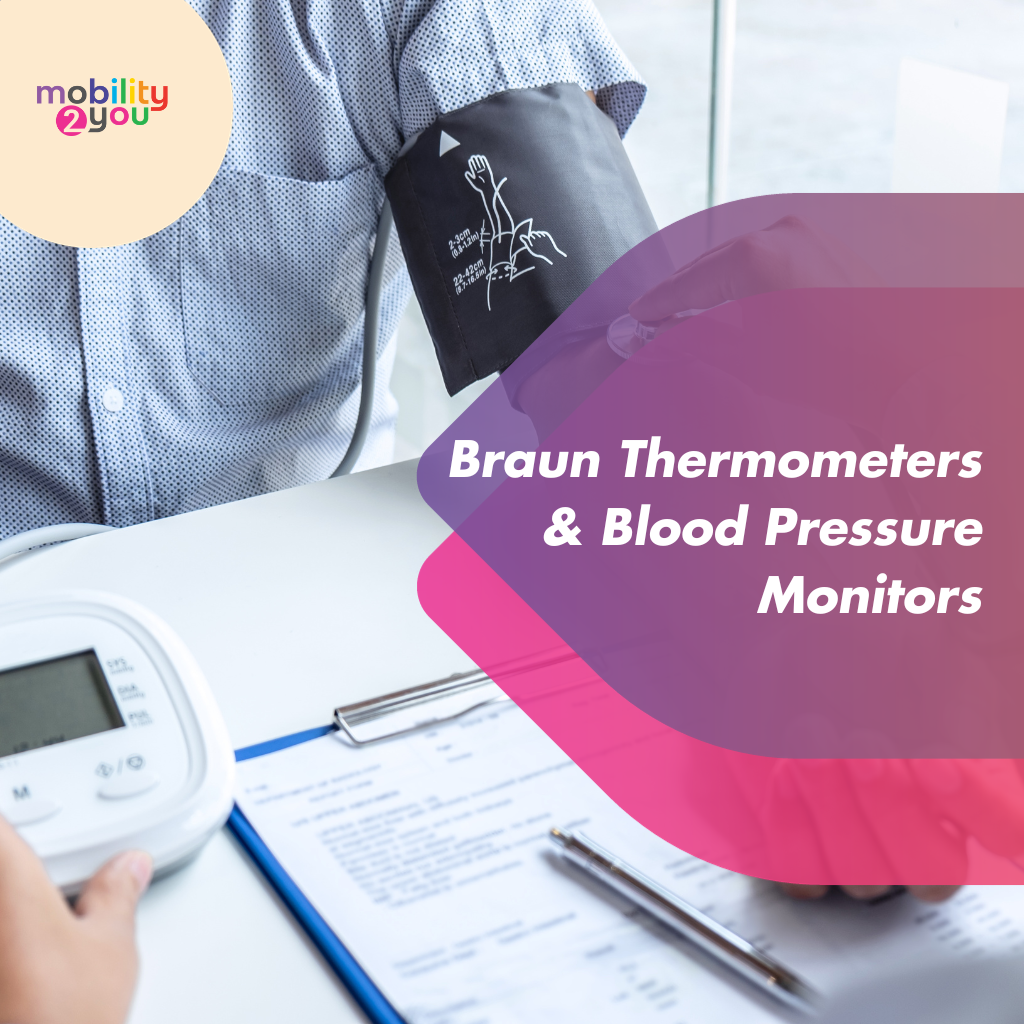 A man having his blood pressure taken using a braun blood pressure monitor.