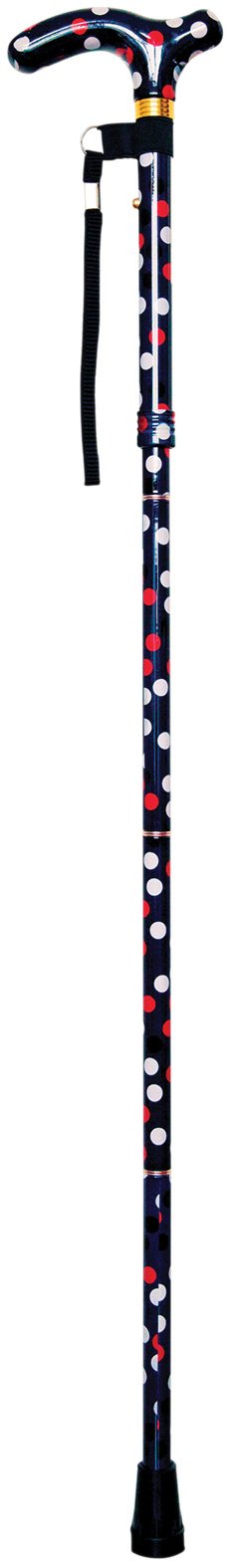 DISC – Deluxe Folding Walking Cane Polka Dot from Mobility 2 You - Mobility 2 You.