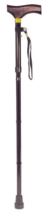 Collapsible Walking Stick with Wooden Handle from Mobility 2 You - Mobility 2 You.