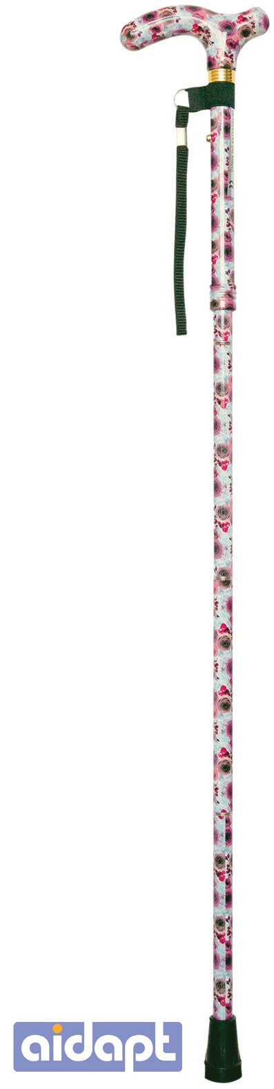 DISC – Deluxe Folding Walking Cane Rose from Mobility 2 You - Mobility 2 You.