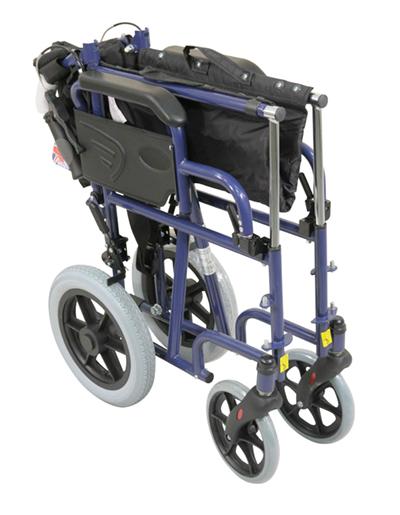 Deluxe Attendant Propelled Steel Wheelchair Blue from Mobility 2 You - Mobility 2 You.