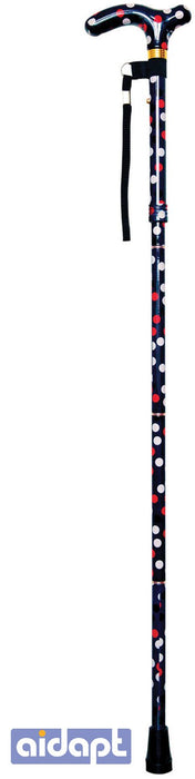 DISC – Deluxe Folding Walking Cane Polka Dot from Mobility 2 You - Mobility 2 You.