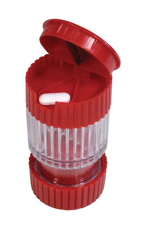 3-in-1 Pill Crusher and Cutter with Storage Red from Mobility 2 You - Mobility 2 You.