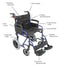 Deluxe Attendant Propelled Steel Wheelchair Blue from Mobility 2 You - Mobility 2 You.
