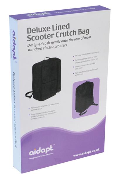Deluxe Lined Scooter Crutch Bag Black from Mobility 2 You - Mobility 2 You.