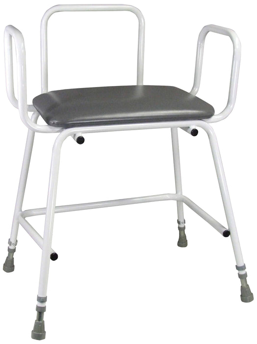 Torbay Heavy Duty Perching Stool -Plain Arms & Back (360mm) from Mobility 2 You - Mobility 2 You.