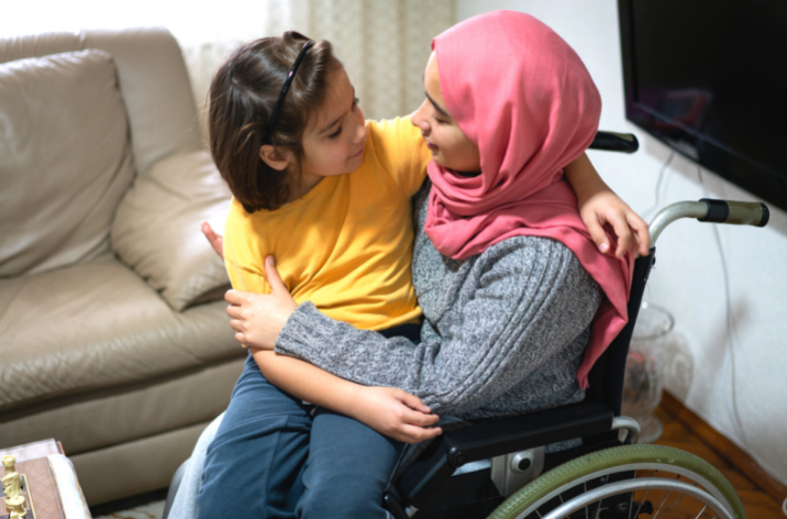 Muslim Pakistani Woman in Wheelchair - Cheap wheelchairs for adults from Mohammedi Pharmacy Small Heath Birmingham Mobility2You Centre. Discount on Steel Self Propel and Aluminium Travel Transit Wheelchairs in store & online. 