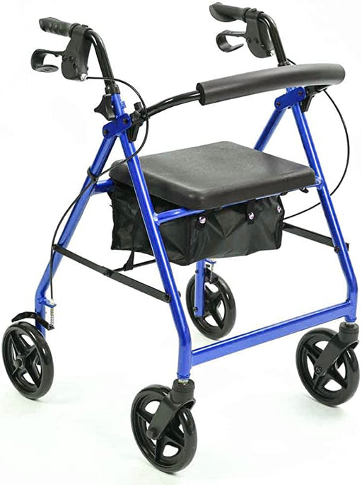 NRS Healthcare A-Series 4-Wheel Rollator - Blue from NRS - Mobility 2 You.