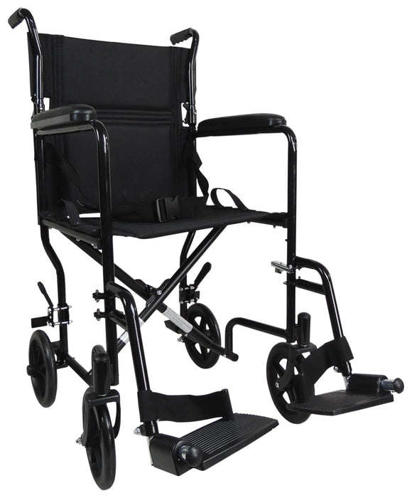 Steel Compact Transport Wheelchair-Black from Aidapt - Mobility 2 You.