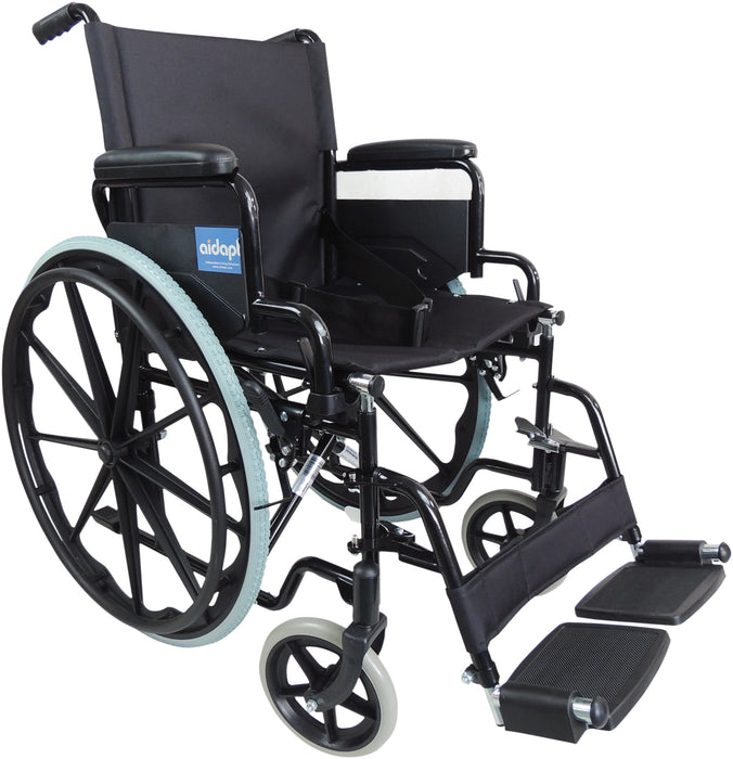 Self Propelled Steel Transit Black Chair from Mobility 2 You - Mobility 2 You.