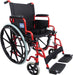 Self Propelled Steel Transit Chair Red from Mobility 2 You - Mobility 2 You.