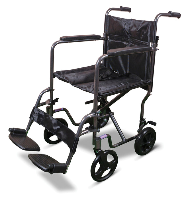 Aluminium Compact Transport Black Wheelchair from Mobility 2 You - Mobility 2 You.