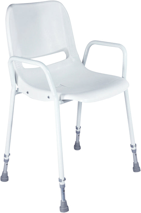 Milton Stackable Portable Shower Chair White (Height Adjustable) from Mobility 2 You - Mobility 2 You.