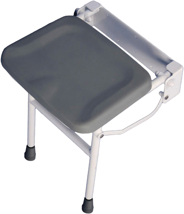 Solo Compact Padded Shower Seat with Leg- Grey/White from Mobility 2 You - Mobility 2 You.