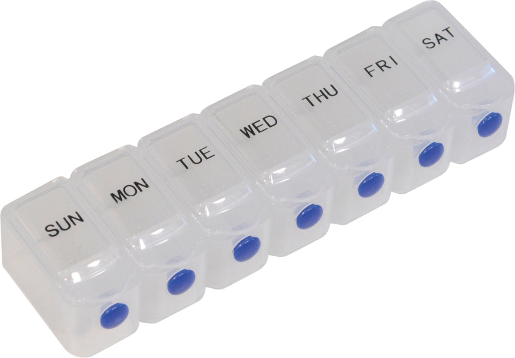 Deluxe Weekday Pill Dispenser with Push Button Release from Mobility 2 You - Mobility 2 You.