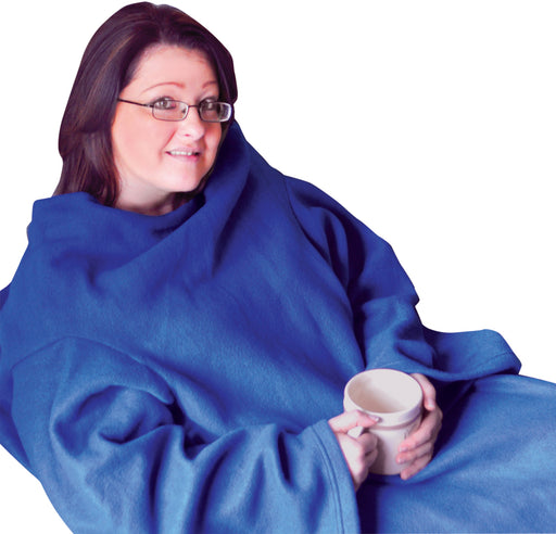 Sleeved Fleece Blanket Blue from Mobility 2 You - Mobility 2 You.