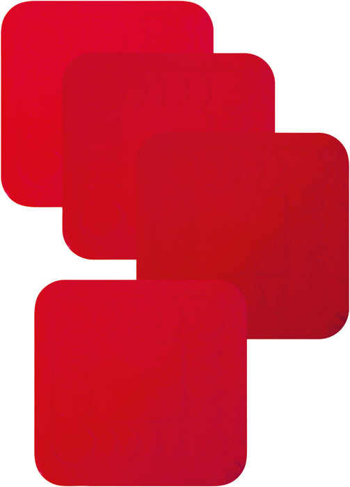 Anti Slip Silicone Red Rubber Square Coaster (Pack of 4) from Mobility 2 You - Mobility 2 You.