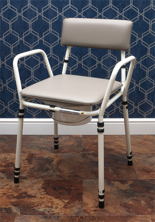Essex Height Adjustable Commode Chair Grey from Mobility 2 You - Mobility 2 You.