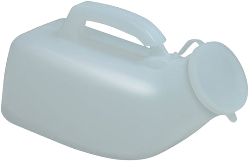 Male Urinal White With Anti Spill Lid from Mobility 2 You - Mobility 2 You.