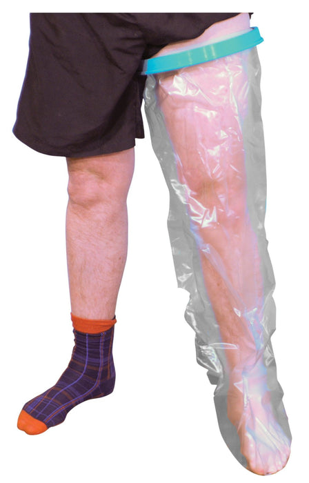 Waterproof Cast and Bandage Protector for use whilst Showering/Bathing (Adult-Long Leg) from Aidapt - Mobility 2 You.