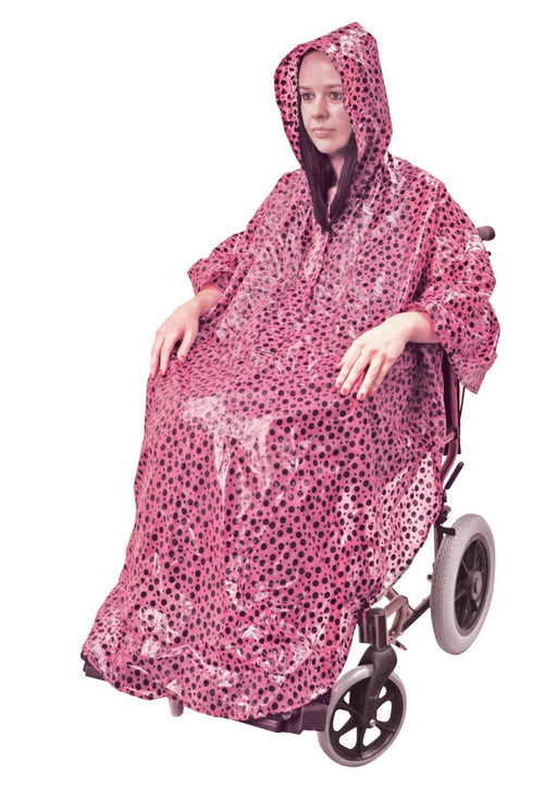 Wheelchair Poncho Pink Polka Dot from Aidapt - Mobility 2 You.