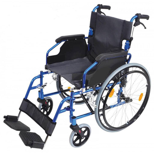 Deluxe Lightweight Self Propelled Aluminium Blue Wheelchair from Mobility 2 You - Mobility 2 You.