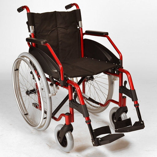 Deluxe Lightweight Self Propelled Aluminium Red Wheelchair from Mobility 2 You - Mobility 2 You.