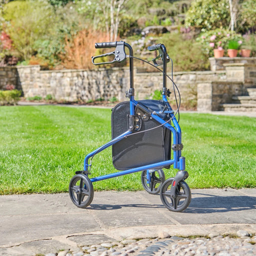 3 Wheel Steel Rollator & Lockable Brakes + Free walking Stick from Online Exclusive - Mobility 2 You.