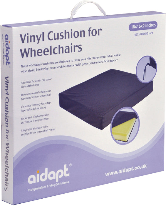 Memory Foam Vinyl Cushion 457x406x50mm (18x16x2 inches) from Mobility 2 You - Mobility 2 You.