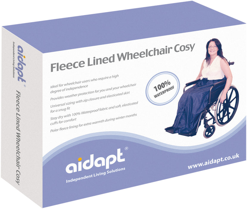 Fleece Lined Wheelchair Cosy Blue from Mobility 2 You - Mobility 2 You.