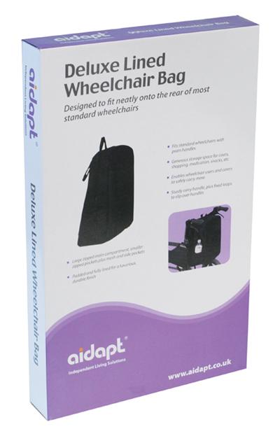 Deluxe Lined Wheelchair Bag Black from Mobility 2 You - Mobility 2 You.