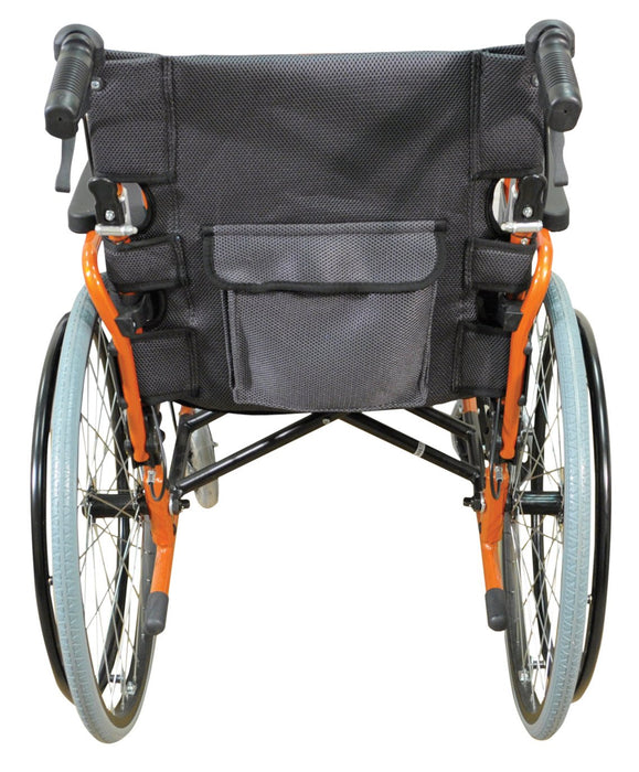 Deluxe Lightweight Self Propelled Aluminium Orange Wheelchair from Mobility 2 You - Mobility 2 You.