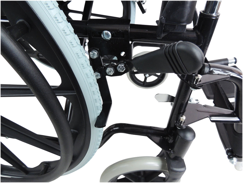 Self Propelled Steel Transit Black Chair from Mobility 2 You - Mobility 2 You.