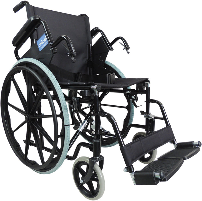 Self Propelled Steel Transit Black Chair from Mobility 2 You - Mobility 2 You.