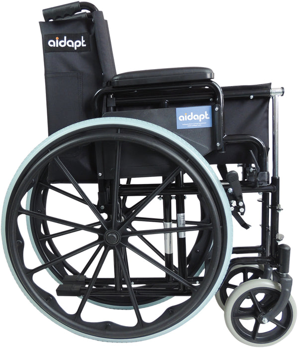 Self Propelled Steel Transit Black Chair from Mobility 2 You - Mobility 2 You.