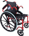 Self Propelled Steel Transit Chair Red from Mobility 2 You - Mobility 2 You.